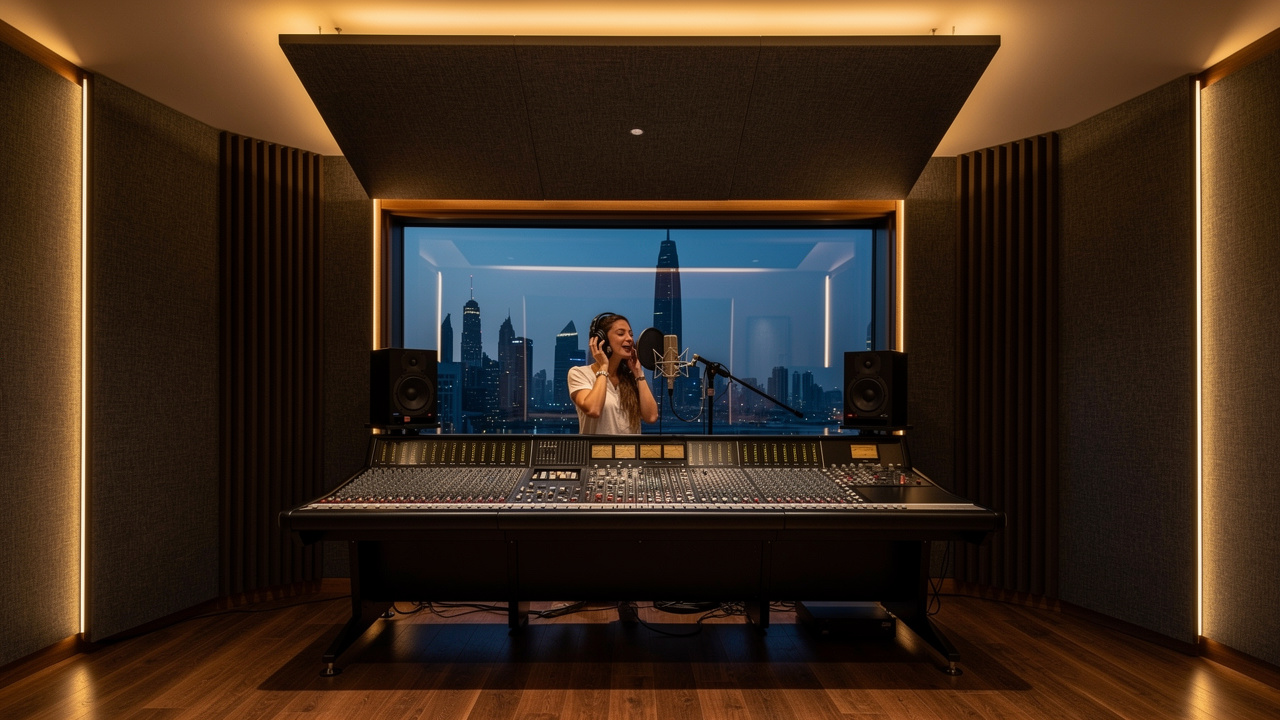 Professional Dubai recording studio with isolation and acoustic treatment