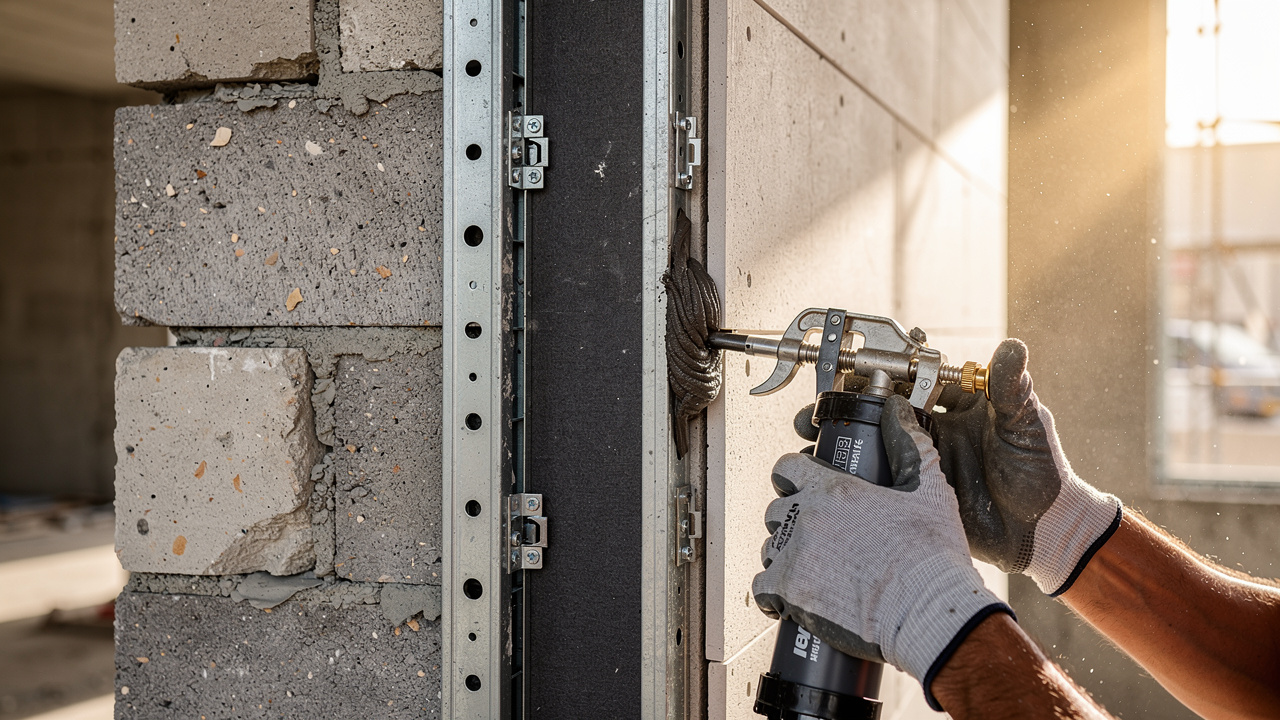 Thick soundproofing wall layers with mass loaded vinyl installation