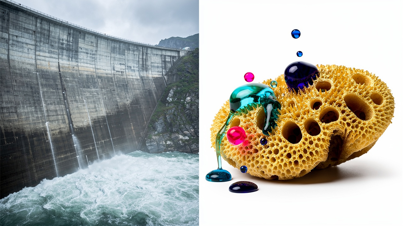 Dam and sponge metaphor for soundproofing versus acoustic treatment