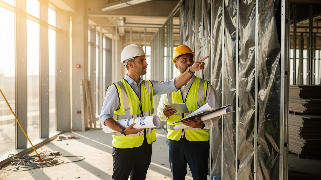 Acoustic consultant advising contractor on MLV installation in Oman