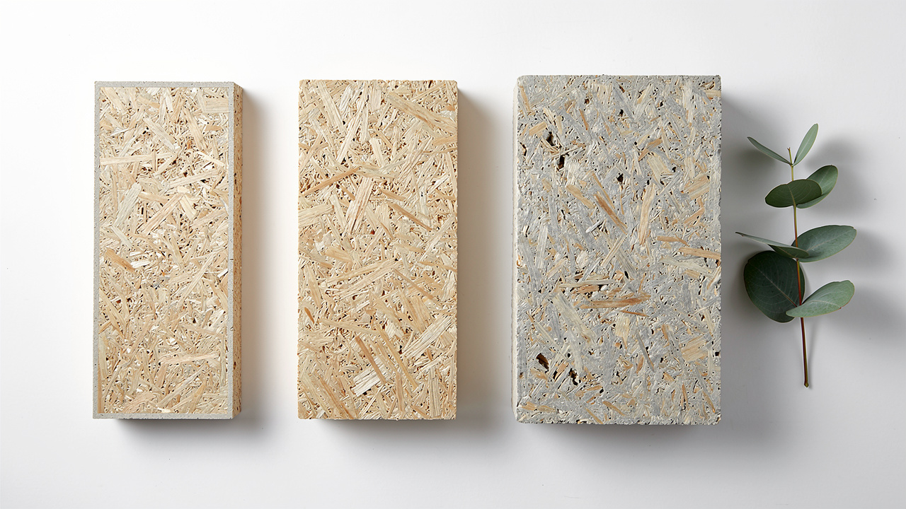 Three wood wool panel thickness samples showing varying acoustic depths